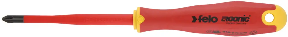 Neue Kollektion Felo Schraubendreher ERGONIC VDE E-Slim 414 Kreuzschlitz PH 2 x 100 mm