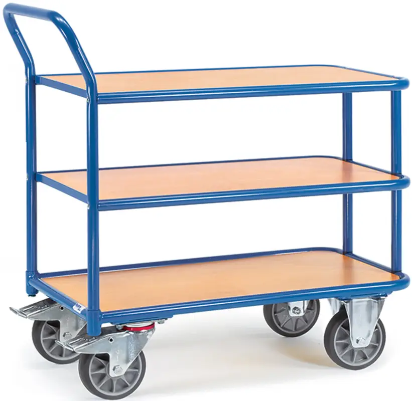Fetra Tischwagen mit drei Holzplattformen 850 x 500 mm Saisonangebot