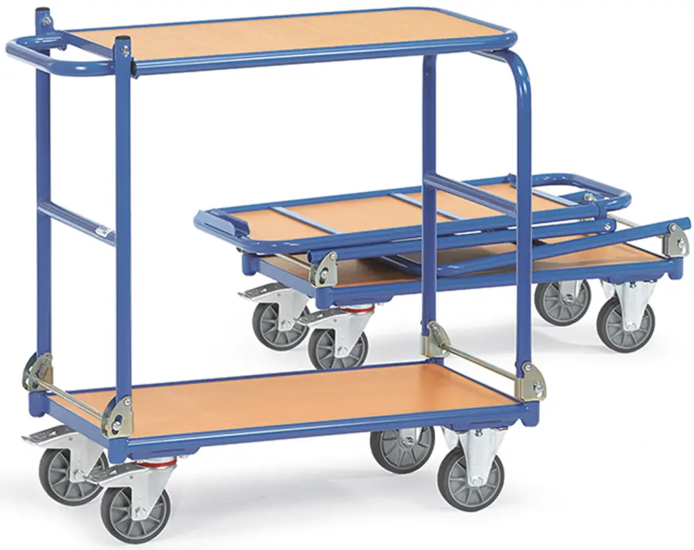 Fetra Klappwagen mit zwei Holzplattformen 720 x 450 mm Expressversand