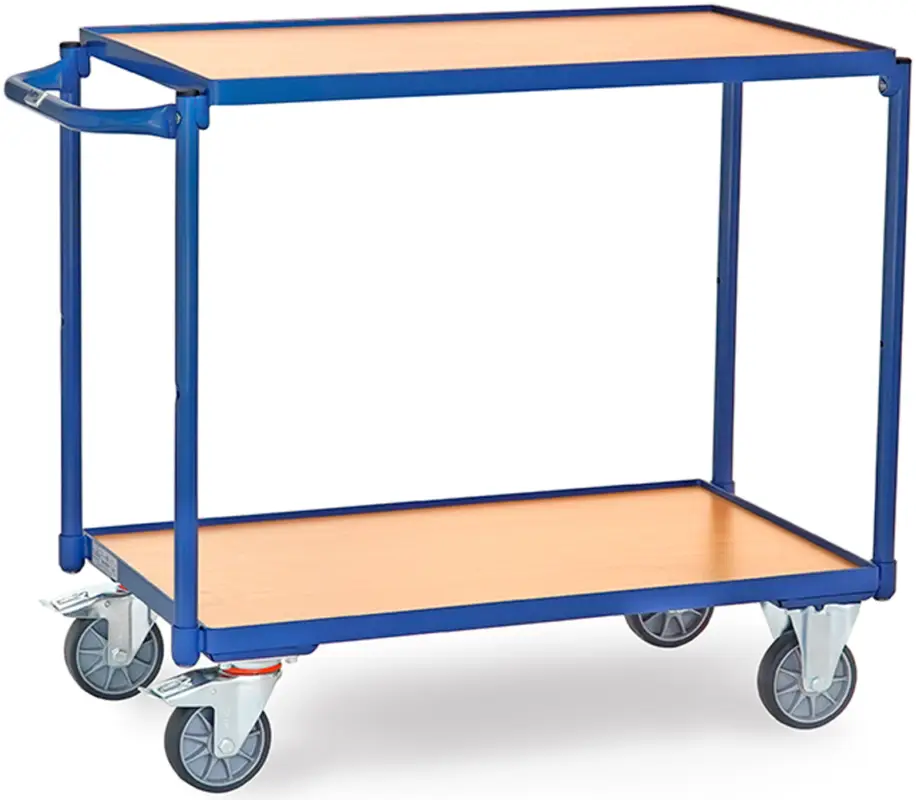 Fetra Tischwagen SW leicht mit zwei Holzplattformen 850 x 500 mm Finale Aktion