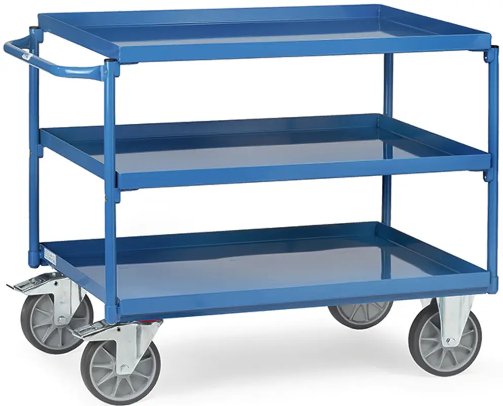 Must-Have Fetra Tischwagen SW Stahl mit drei Stahlwannen 1000 x 700 mm