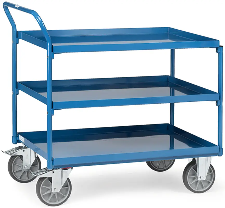 Super-Preis Fetra Tischwagen SH Stahl mit drei Stahlwannen 1000 x 700 mm