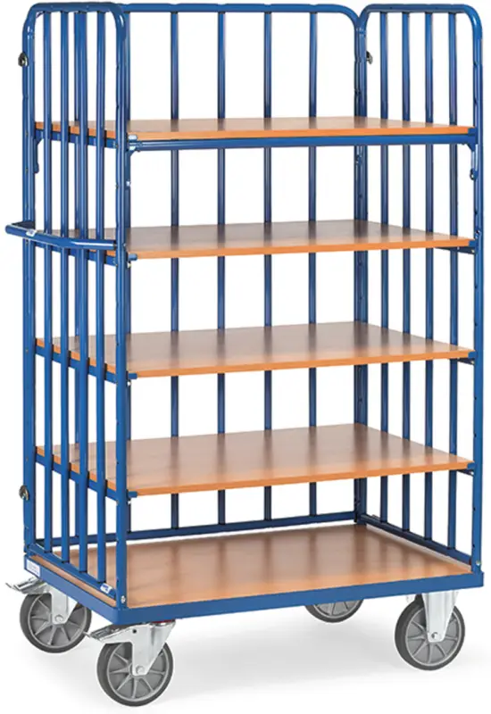 Fetra Dreiwand-Etagenwagen VR mit fünf Böden 1000 x 700 mm Top-Angebot