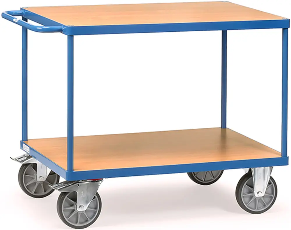 Fetra Tischwagen schwer mit zwei Holzplattformen 850 x 500 mm Neue Ware