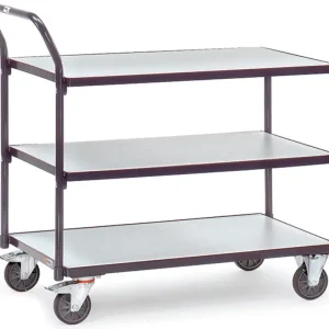 Angebot Fetra Tischwagen leicht ESD mit drei Holzplattformen 850 x 500 mm