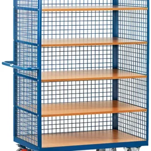 Sofort Bestellen Fetra Drahtkastenwagen mit fünf Holzböden 1000 x 680 mm