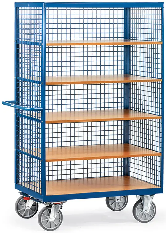Sofort Bestellen Fetra Drahtkastenwagen mit fünf Holzböden 1000 x 680 mm