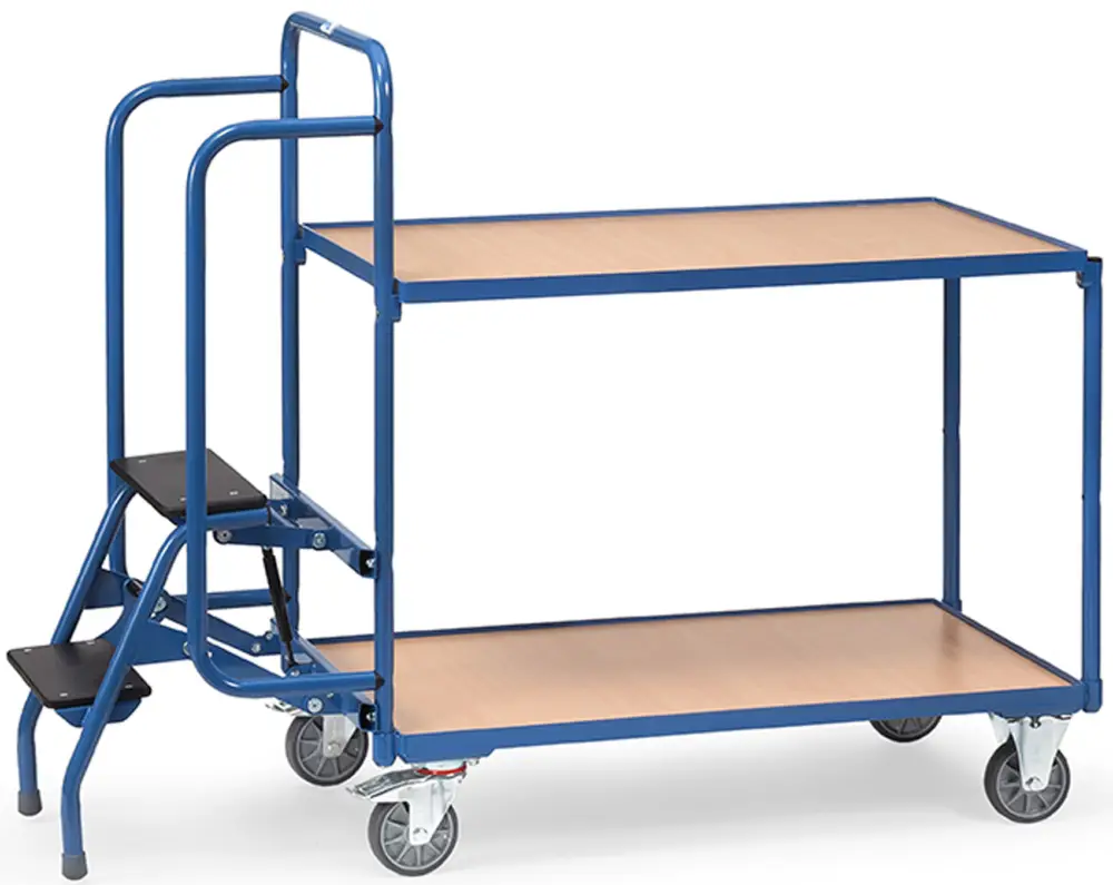 Fetra Kommissionierwagen mit zwei Holzplattformen 850 x 500 x 1155 mm Abverkauf