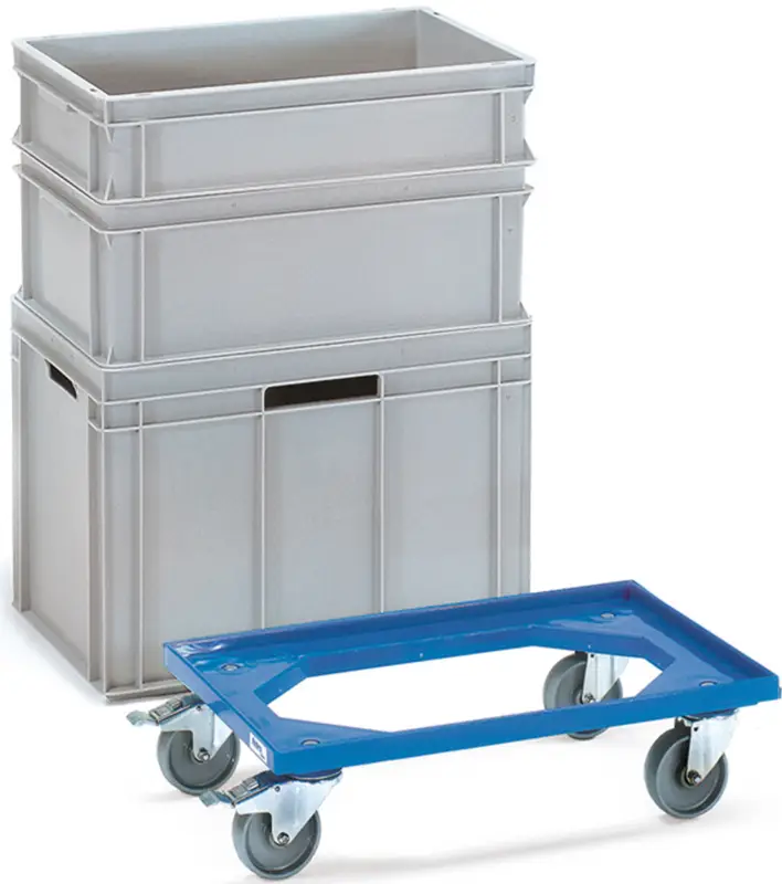 Fetra Eurokastenroller mit offenem Kunststoffrahmen 605 x 405 mm Saisonangebot