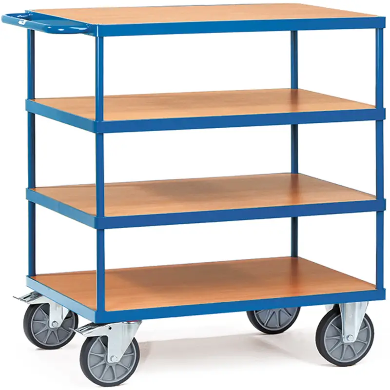 Neuheit Fetra Tischwagen schwer mit vier Holzplattformen 1000 x 600 mm