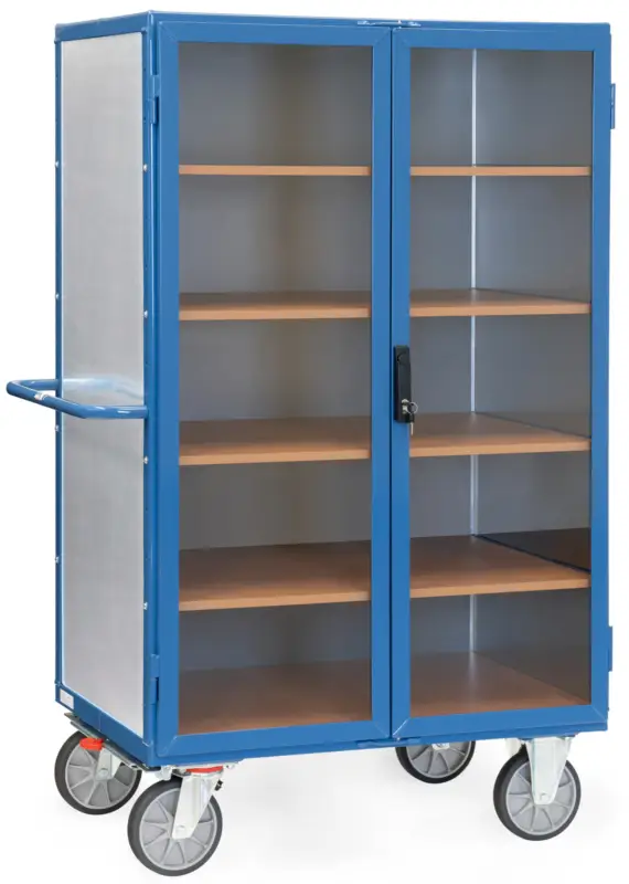Rabatt Fetra Blechkastenwagen mit fünf Böden und transparenten Türen 1000 x 650 mm