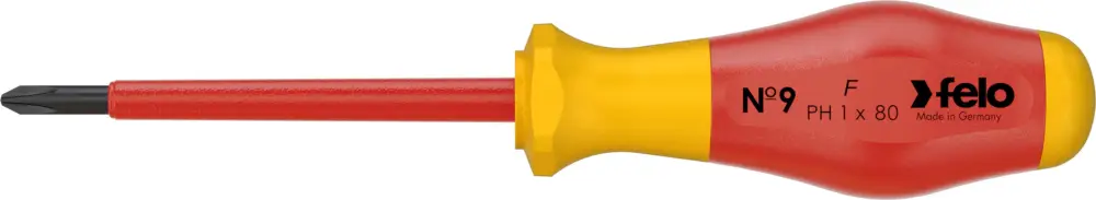 Felo Schraubendreher No9 VDE 914 Kreuzschlitz PH 1 x 80 mm Markenprodukt