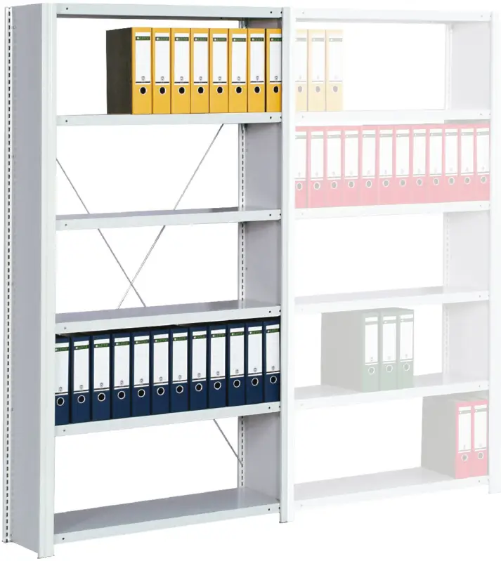 Rabatt Regalwerk BERT Büroregal SW Lichtgrau 150 65 Grundfeld 2000 x 1005 x 600 mm