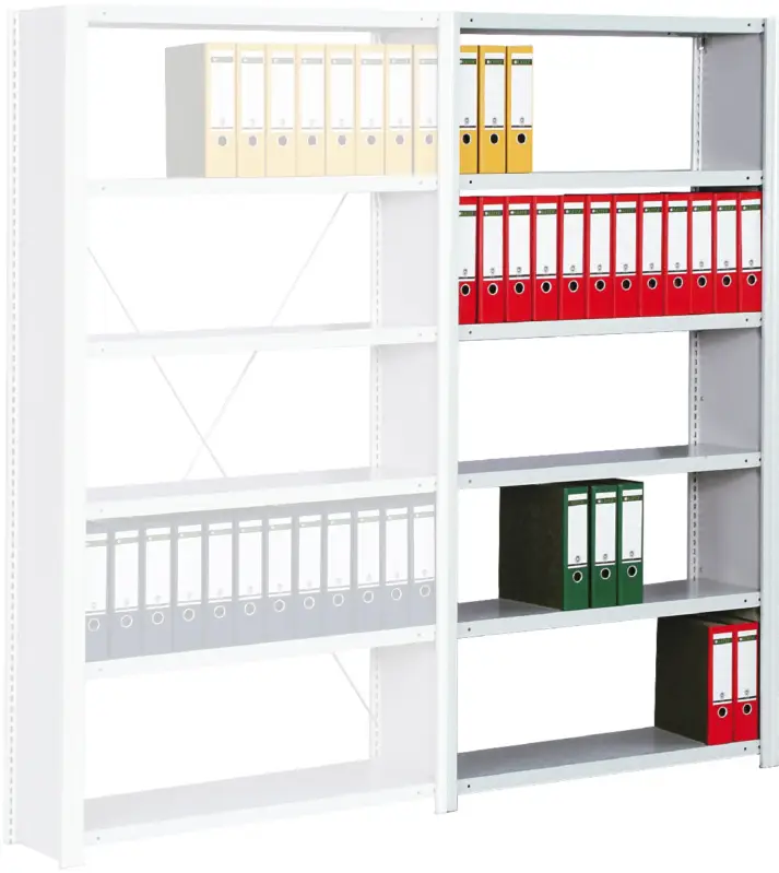 Regalwerk BERT Büroregal SW Lichtgrau 150 65 Anbaufeld 2000 x 875 x 300 mm Highlight