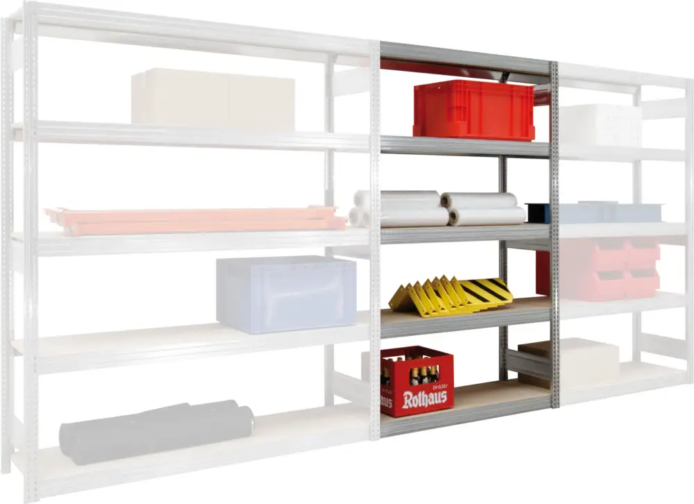 Sonderangebot Regalwerk BERT Großfachregal 350 6 Anbaufeld 2500 x 1005 x 600 mm
