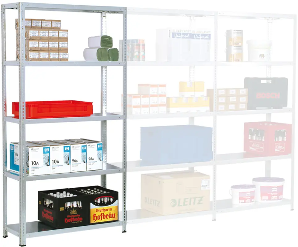 Regalwerk RUDI Schraubregal 150 5 Grundfeld 2000 x 875 x 500 mm Sichere Zahlung