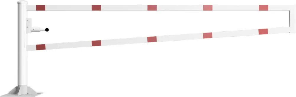 Super-Preis Schake Drehschranke - Schrankenbaum 60 x 40 mm ODV weiß rot - 3000 mm