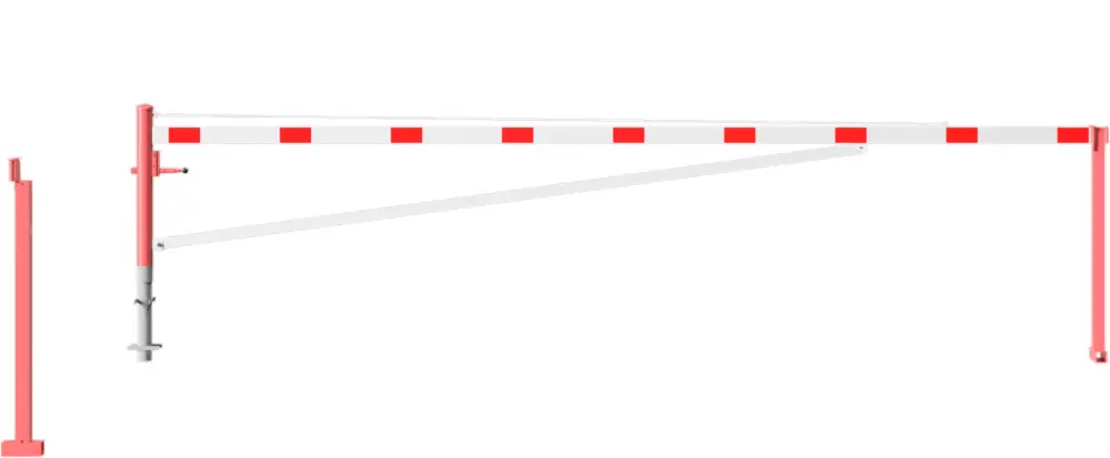 Schake Drehschranke mit Auflagestütze - Schrankenbaum 100 x 50 mm OEV weiß rot - 6000 mm Top-Angebot