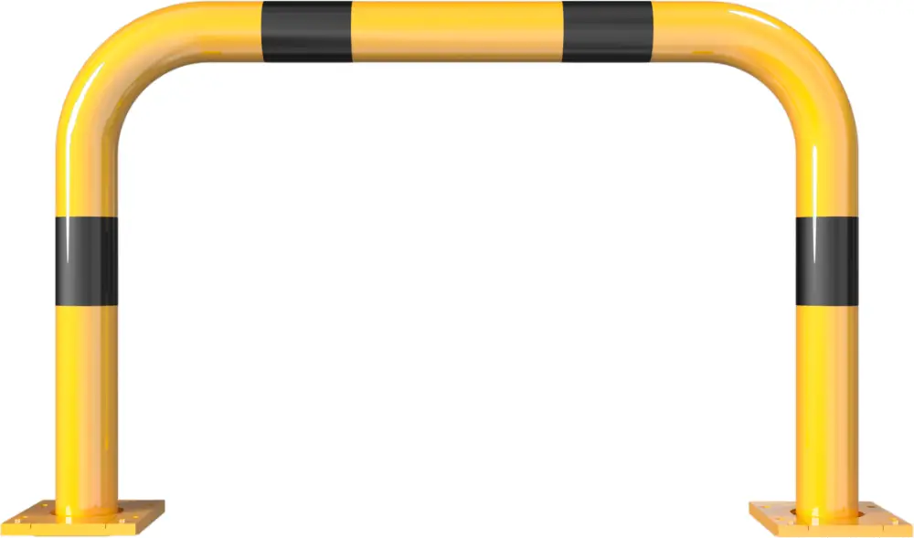 Online Kaufen Schake Rammschutzbügel Stahl abnehmbar OD Ø 76 mm gelb schwarz - 1000 x 650 mm