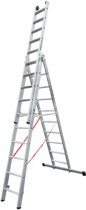 euroline Mehrzweckleiter PREMIUM Alu 3-teilig 3x10 Stufen-Sprossenkombination Nur Für Kurze Zeit