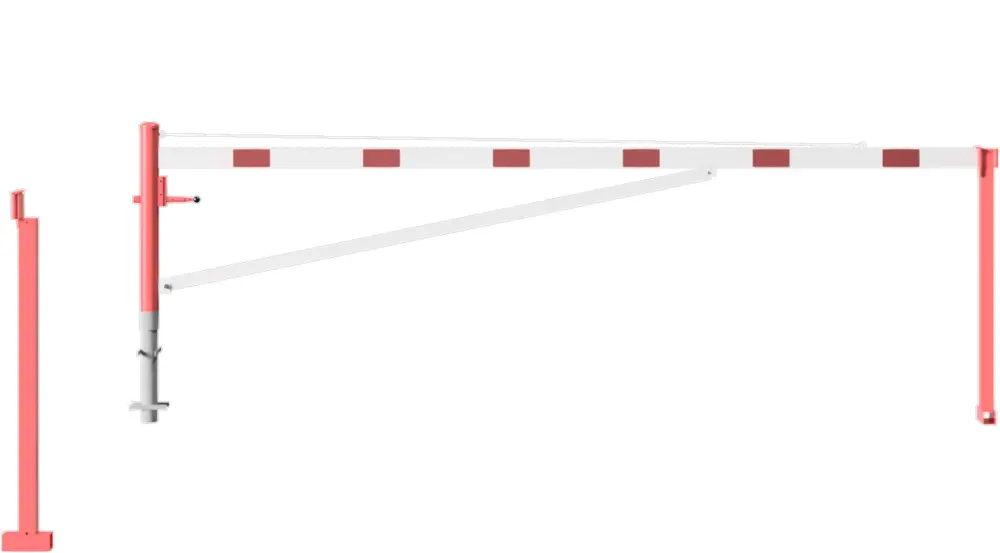 Echt Schake Drehschranke mit Auflagestütze - Schrankenbaum 100 x 50 mm OEV weiß rot - 4500 mm