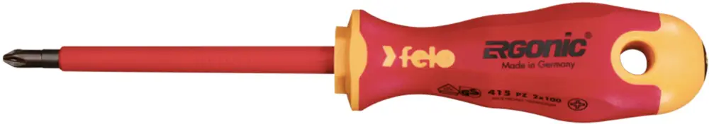 Felo Schraubendreher ERGONIC VDE 414 Kreuzschlitz PH 1 x 80 mm Markenprodukt