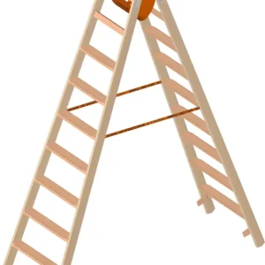 Begrenztes Angebot Layher Stehleiter Holz 2 x 9 Stufen
