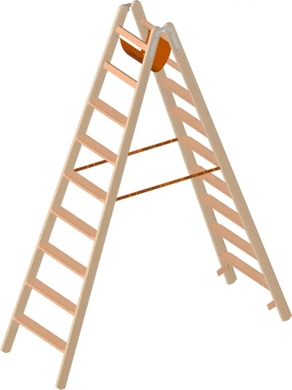 Begrenztes Angebot Layher Stehleiter Holz 2 x 9 Stufen