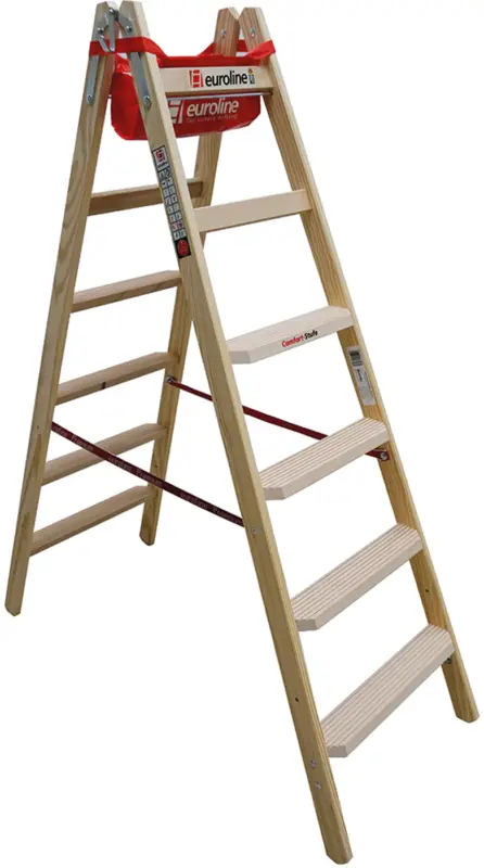 Knallerangebot euroline Comfort-Stufenstehleiter Holz 2x6