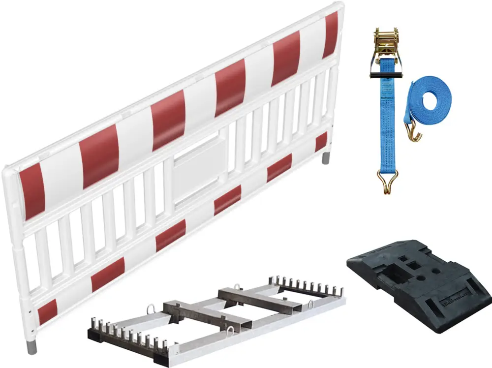 Super-Preis Schake Schrankenzaun-Set hawego PLUS 10 ohne Lampenadapater - mit Transporttraverse