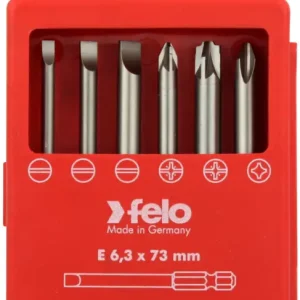 Felo Profi Bit-Box 6-teilig Industrie E 6,3 x 73 mm Schlitz SL PlusMinus Z Kreuzschlitz PH Billig