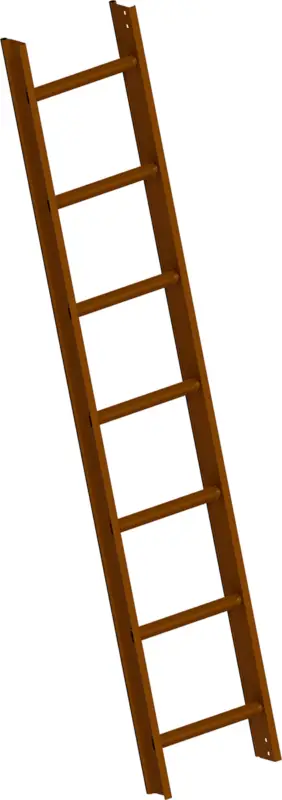 Layher Dachleiter Alu Nussbraun RAL 8011 - hawego Set 7+7 Sprossen - 3,92 m Zertifiziert