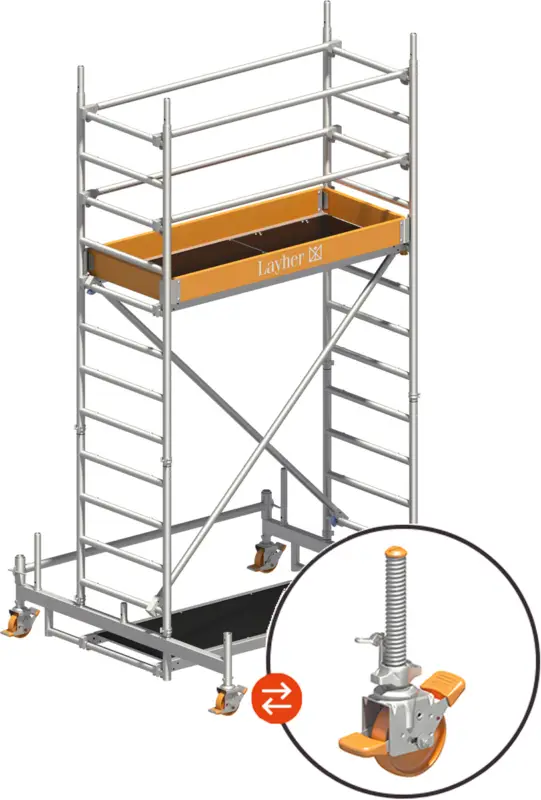 Beliebt Rollgerüst Layher Uni Leicht P2 hawego 1403202 - Arbeitshöhe 4,31 m