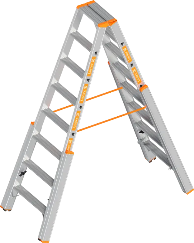 Bestpreis Layher Treppenstehleiter Alu 2x8 Stufen