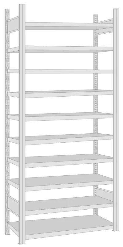 Neu Regalwerk BERT Sichtlagerkastenregal Grundfeld 2000 x 875 x 400 mm