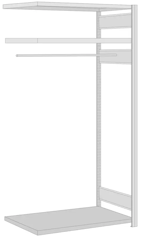 Regalwerk BERT Garderobenregal Anbauregal 2000 x 1005 x 600 mm Aktuell