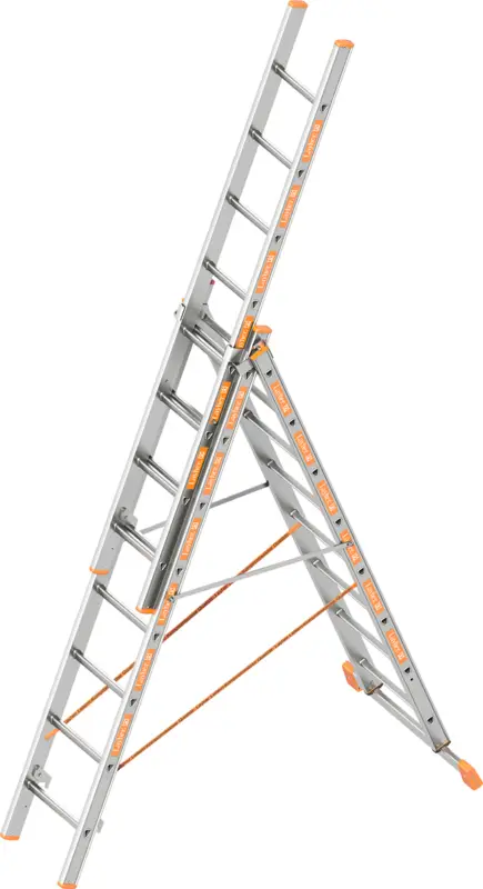 Sale Layher Allzweckleiter Alu 3-teilig 3x8 Sprossen - hawego PLUS Set