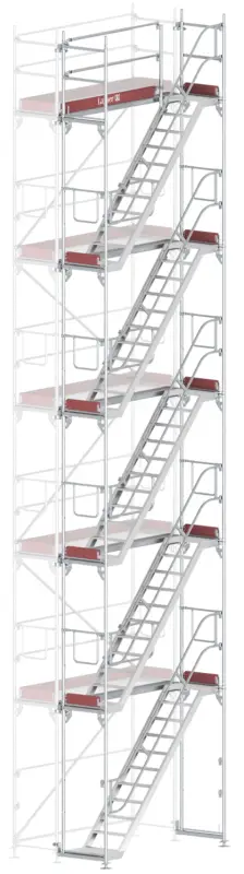 Layher Blitz Treppenturm-Vorbau Alu - 2,57 x 10,20 m Neue Kollektion