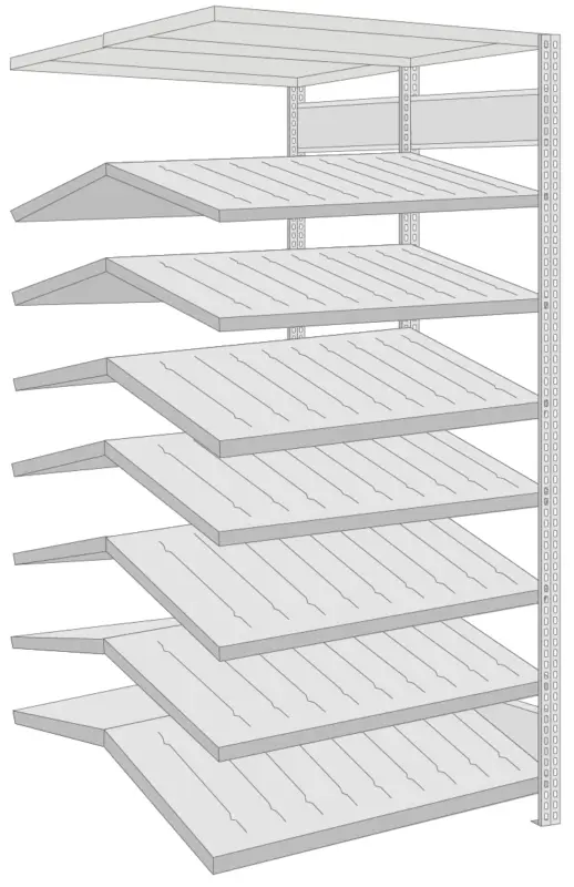 Regalwerk BERT Kanban-Regal doppelseitig Anbaufeld 2000 x 1005 x 600 mm Markenware
