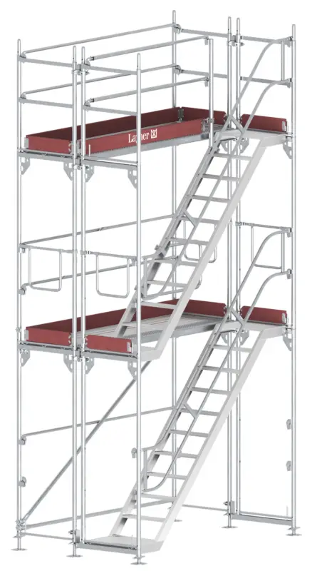 Highlight Layher Blitz Treppenturm Stahl - 2,57 x 4,20 m