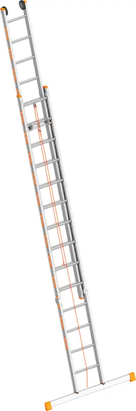 Geprüft Layher Seilzugleiter Alu 2x14 Sprossen - hawego Set