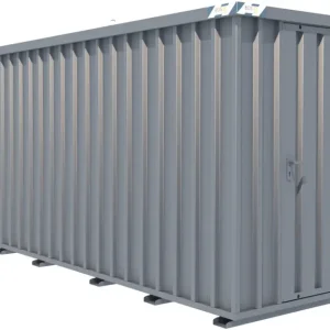 Zertifiziert BOS Schnellbaucontainer 6100 x 2100 x 2100 mm - 1-flügelige Tür auf 2 m Seite