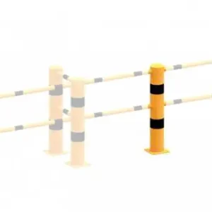 Sonderangebot Schake Steckgeländer Stahl Mittelpfosten OD Ø 152 mm gelb schwarz