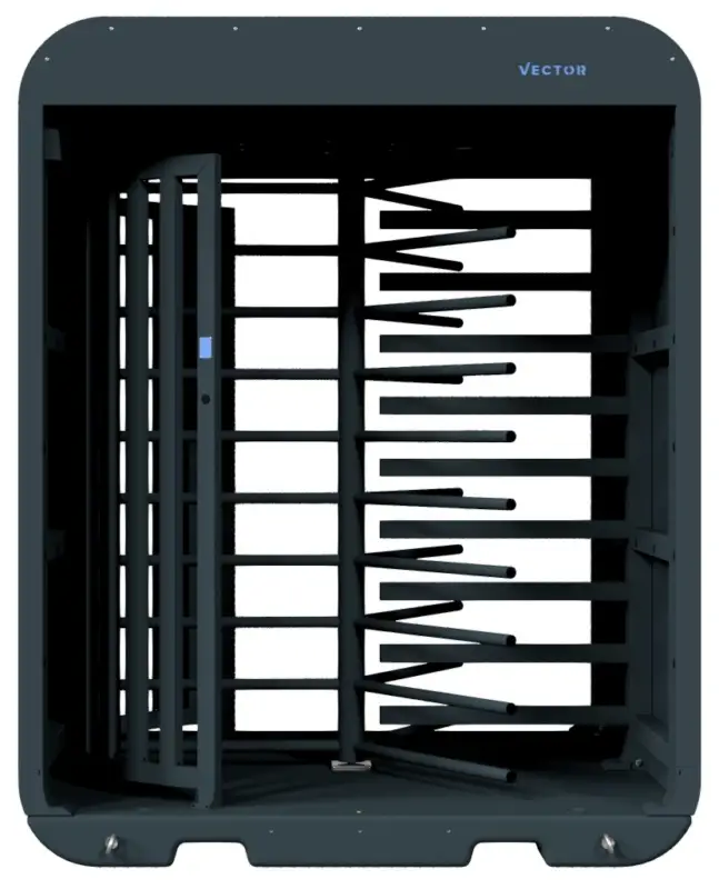 Markenprodukt Schake Vector V-Turnstile-Guard tiefschwarz - elektromechanisch - Doppelstabzaunmodul