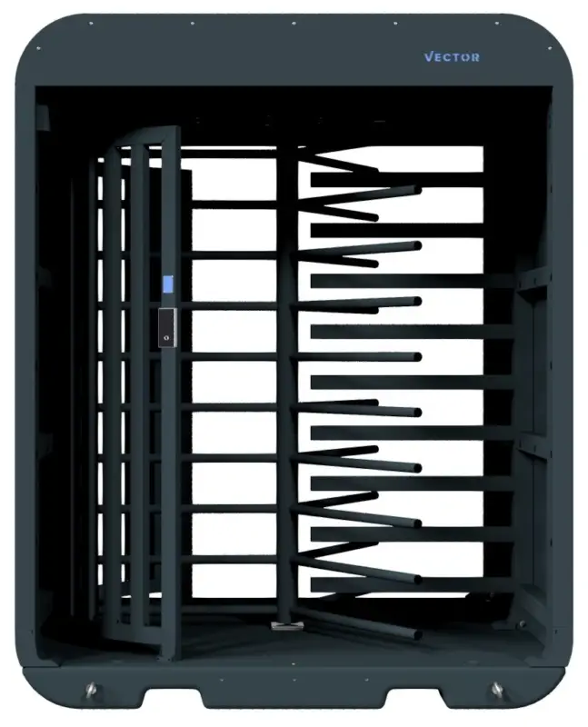 Solange Der Vorrat Reicht Schake Vector V-Turnstile-Guard tiefschwarz - elektromechanisch - lokale einseitige Zutrittskontrolle - Doppelstabzaunmodul