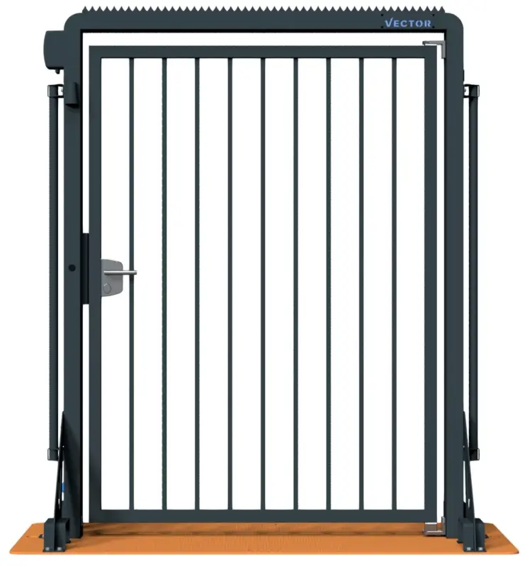 Aktuell Schake Vector V-Door-Steelplate tiefschwarz - Klinke - Bauzaunmodul