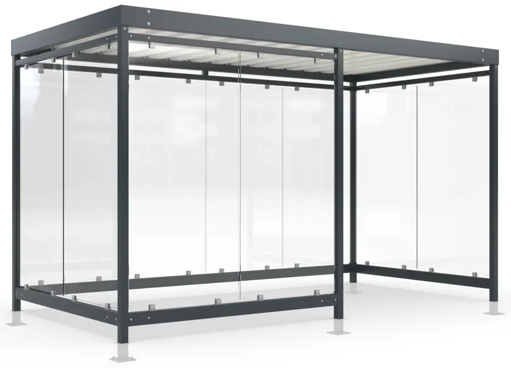 WSM Überdachung Köln - K4 d b UP Bausatz - RAL 7016 Neue Kollektion