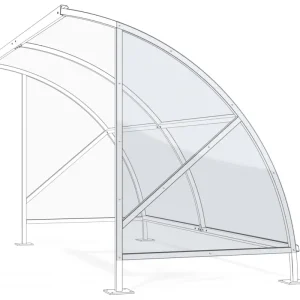 Abverkauf WSM Überdachung Bamberg - Seitenwand Polycarbonat rechts