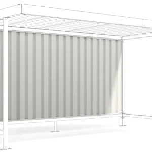 WSM Überdachung Leipzig einseitig - L14 L15 Rückwand - RAL 9002 Billig