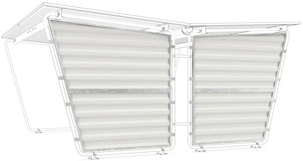 Must-Have WSM Überdachung Siegen doppelseitig - S26-S29 Seitenwand RAL 9002 rechts